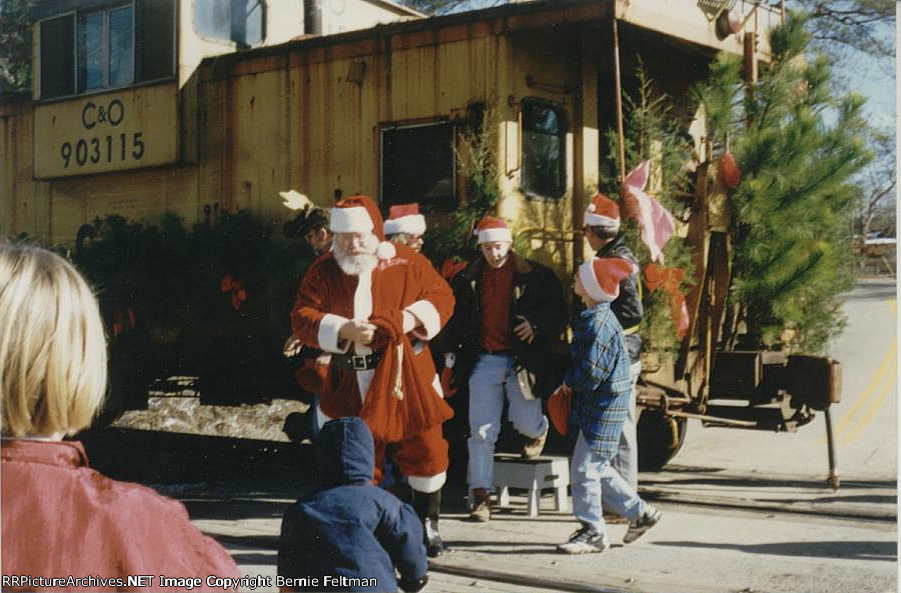 Santa Claus is on the ground 